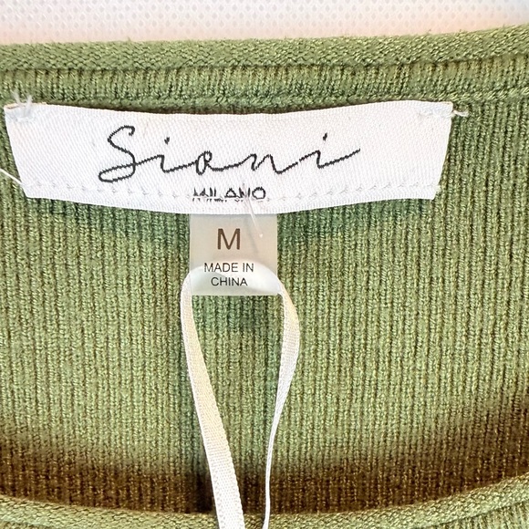 Sioni Fringe Trim Sweater Black Forest Green NWT - Picture 4 of 7